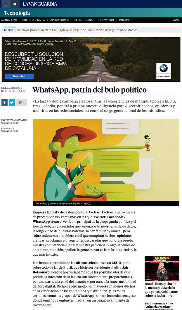 La Vanguardia / Whatsapp, patria del bulo político 7