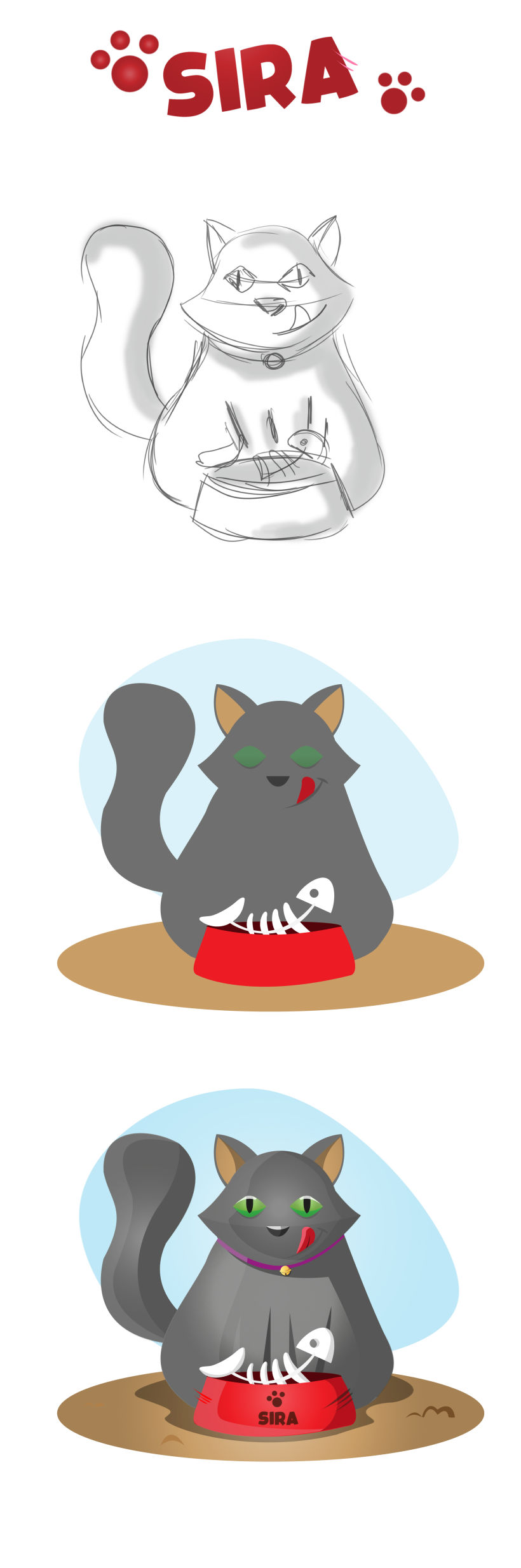 Ilustración vectorial  de "Sira the cat"