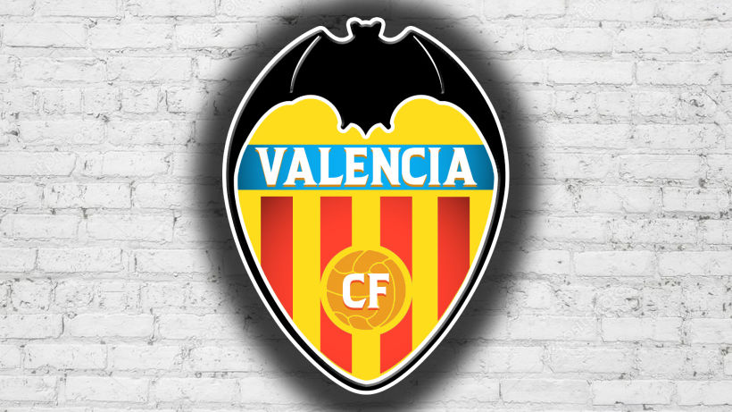 Diseño amateur de una posible modernización del escudo del Valencia CF.