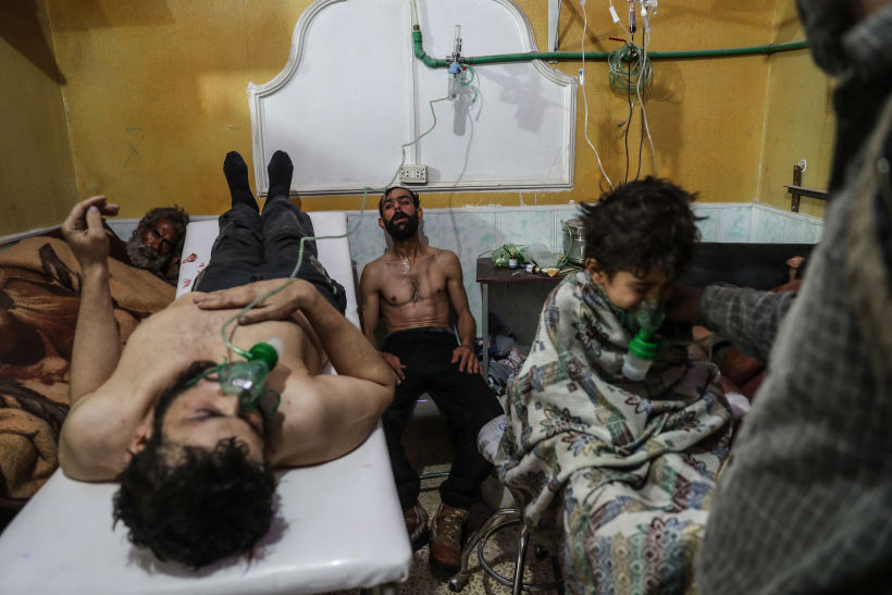 "Victims of an Alleged Gas Attack Receive Treatment in Eastern Ghouta". Mohammed Badra, European Pressphoto Agency. 