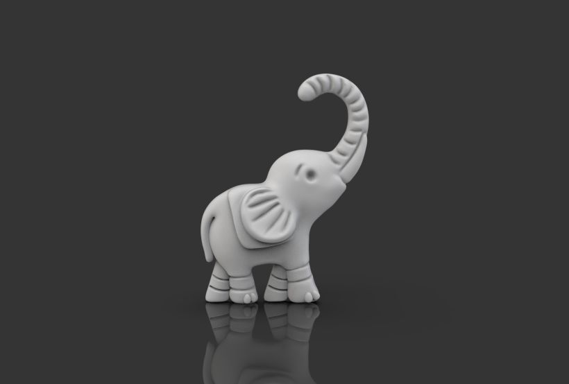 Dije de Elefante Modelado 3D Rhino Gold, ZBrush  & Key Shot 0