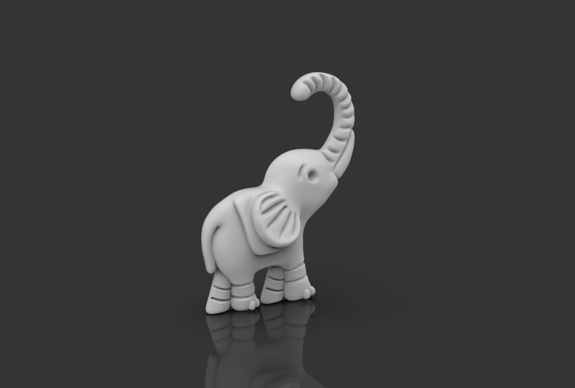 Dije de Elefante Modelado 3D Rhino Gold, ZBrush  & Key Shot 1
