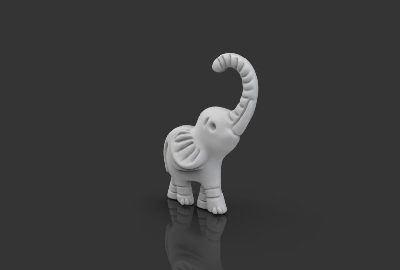 Dije de Elefante Modelado 3D Rhino Gold, ZBrush  & Key Shot 2