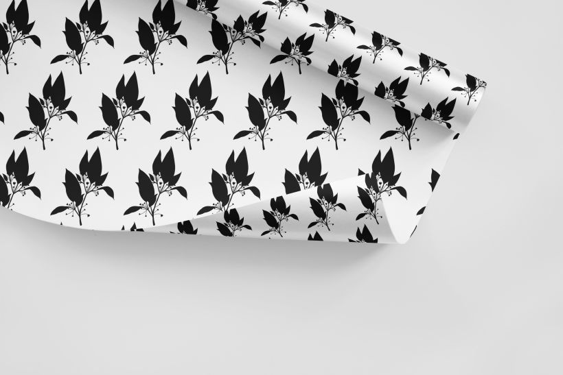 Aplicaciones: mockup del diseño de pattern hecho para posible papelería.
