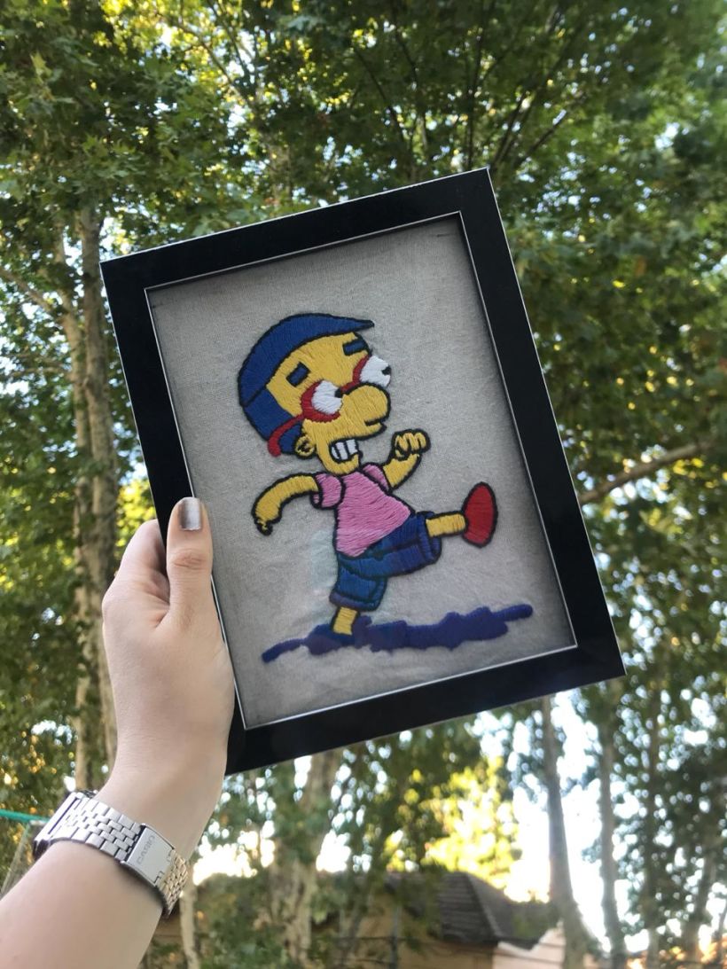 2. Milhouse: el primer cuadro que hice, con mucho cariño para una amiga, lleno de aprendizaje.