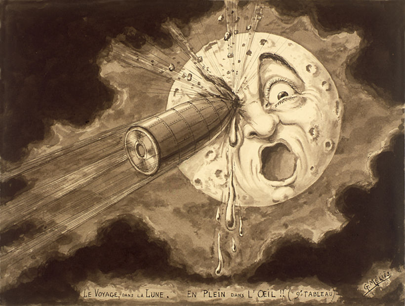 Arte conceptual de Georges Melies para 'Le Voyage dans la Lune'.
