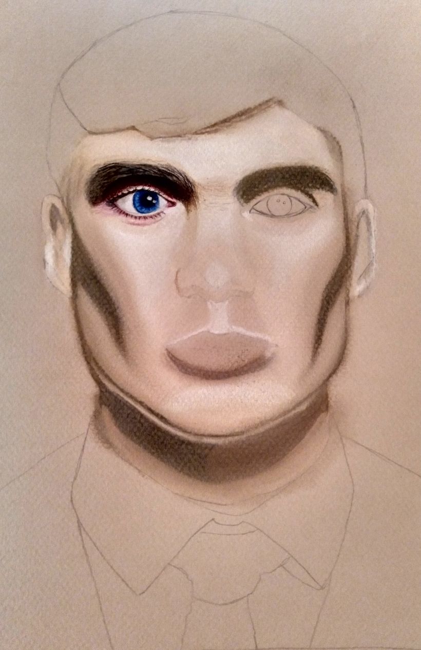 Mi Proyecto del curso:  Retrato realista con lápices de colores - Thomas Shelby - Peaky Blinders 4