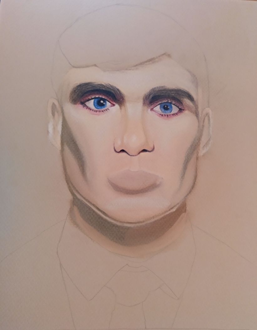 Mi Proyecto del curso:  Retrato realista con lápices de colores - Thomas Shelby - Peaky Blinders 5