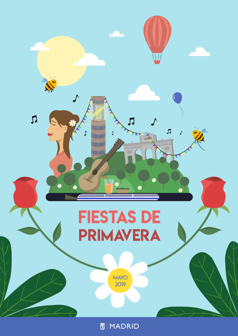 Diseño Cartel Fiestas de Primavera Madrid 2019 -1