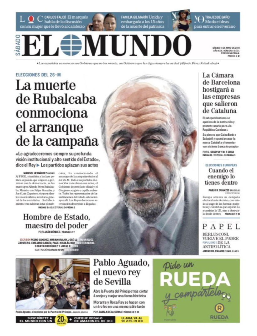 Portada del diario El Mundo del 11/05/2019