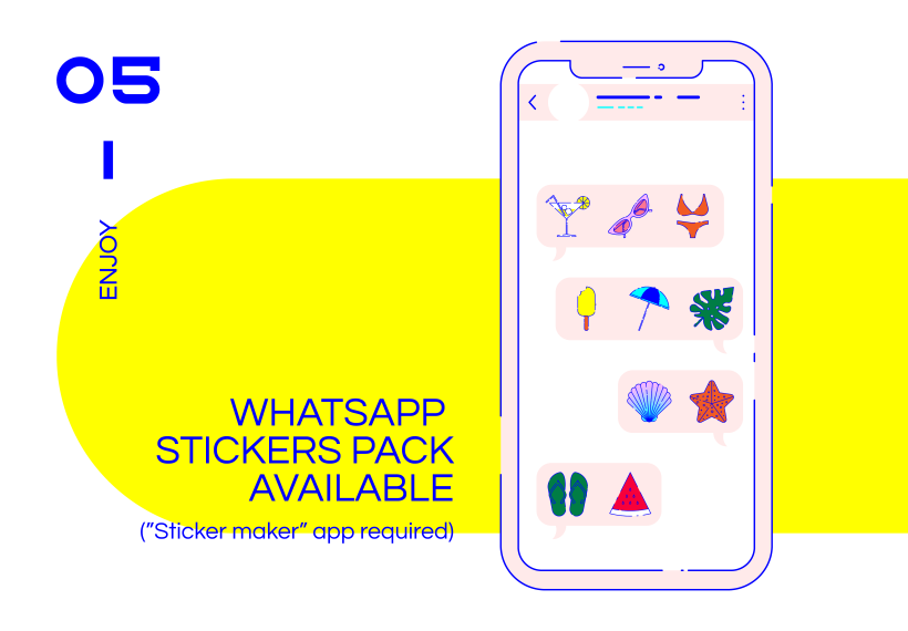 Summer icons __ Pack de stickers para WhatsApp 8