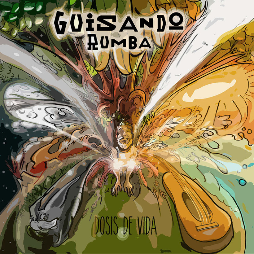 Art work Guisando Rumba "Dosis de vida" cover