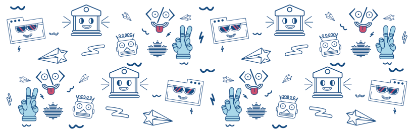 Pattern con ilustraciones de personajes 1