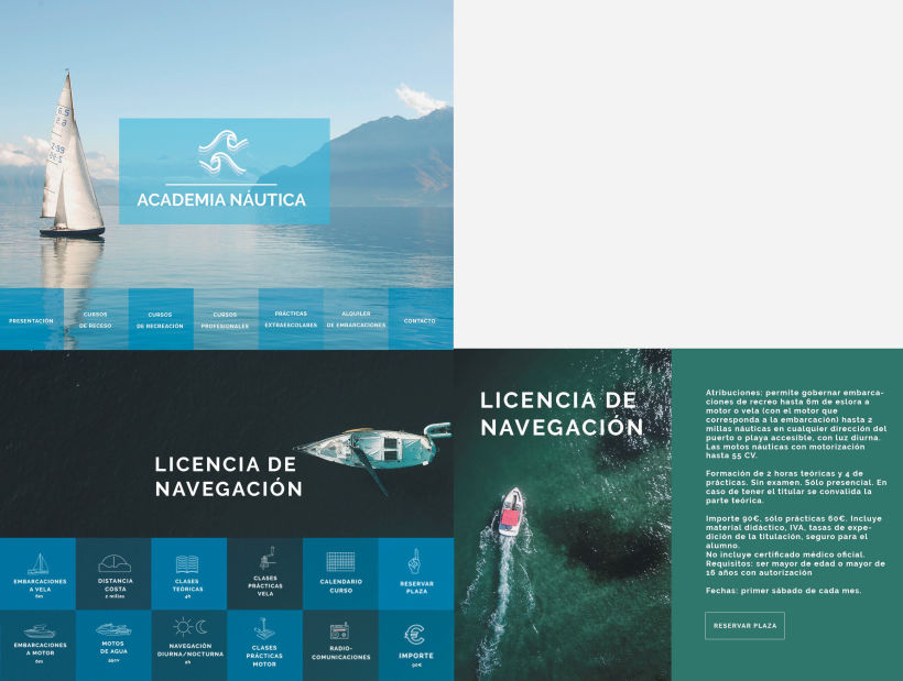 Diseño web/logotipo/iconos Academia náutica