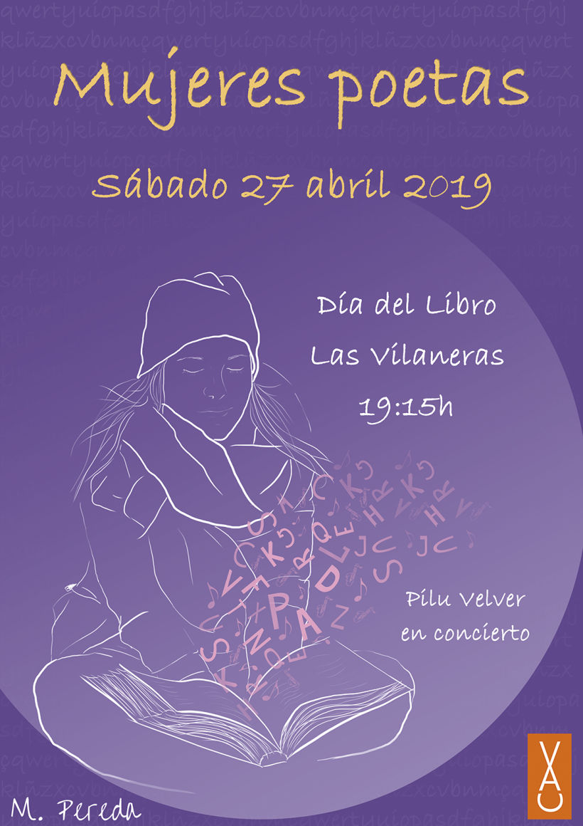 Cartel para el Día del Libro de 2019 de la Asociación Cultural Las Vilaneras