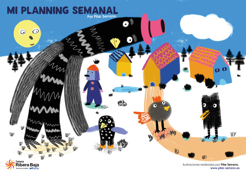 Ilustración realizada para La Planificación Semanal de La Comarca Ribera Baja del Ebro.