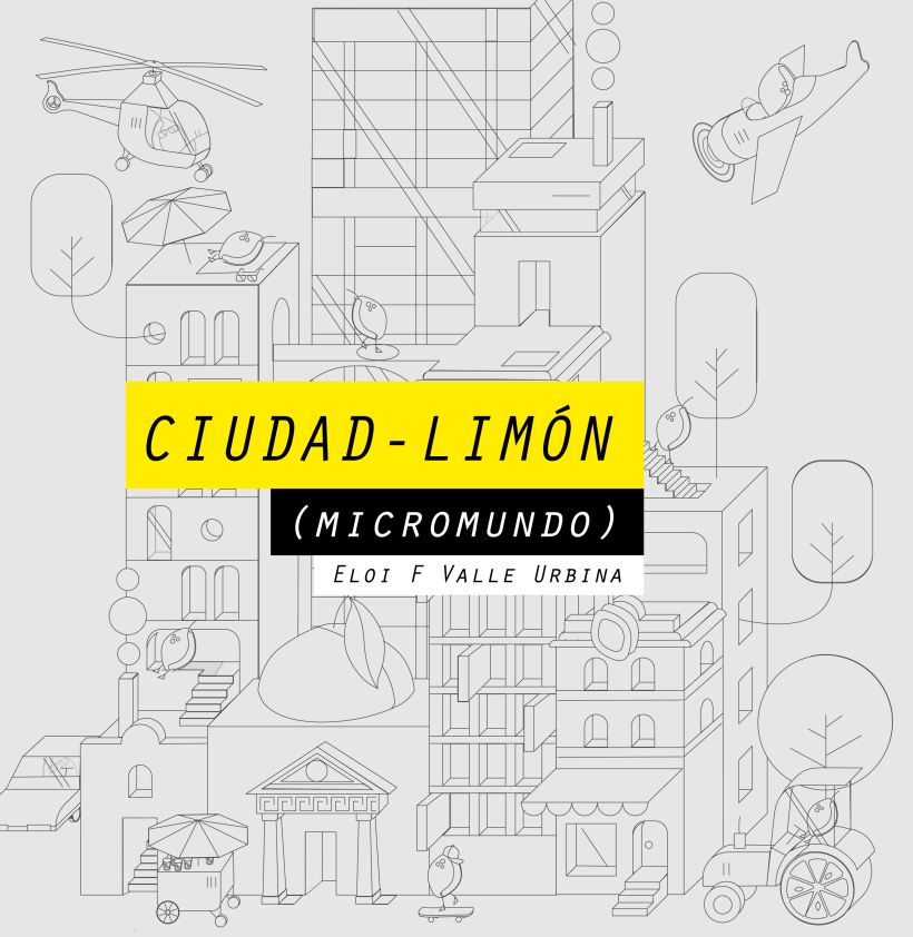 Ilustración corporativa con vitamina C: (Micromundo) Ciudad-Limón 1