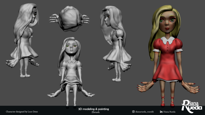 Emily y Luce - Mi Proyecto del curso: Modelado de personajes en 3D 5