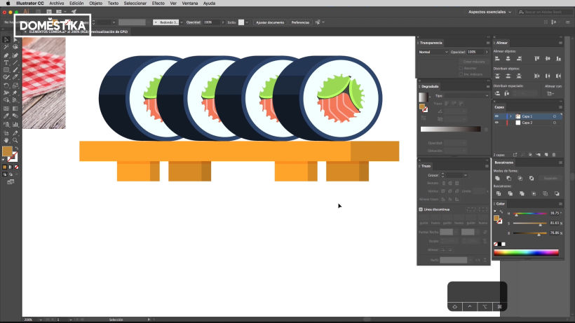 Tutorial Illustrator: cómo dibujar sushi 17