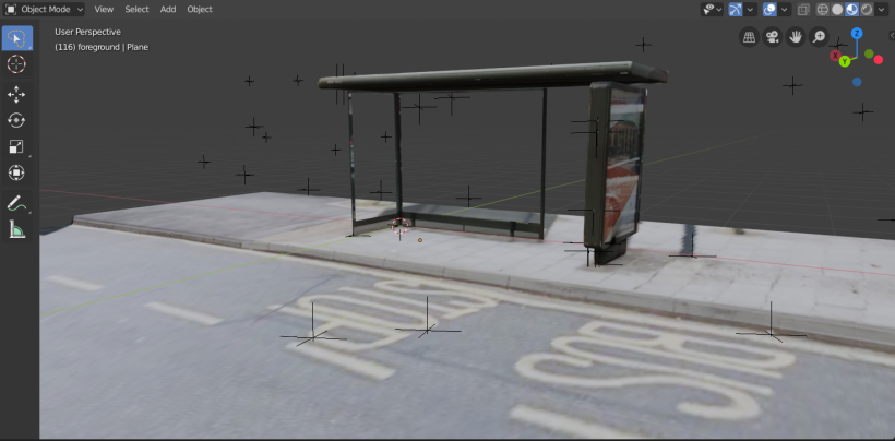 Modelo 3D de la parada de autobús 