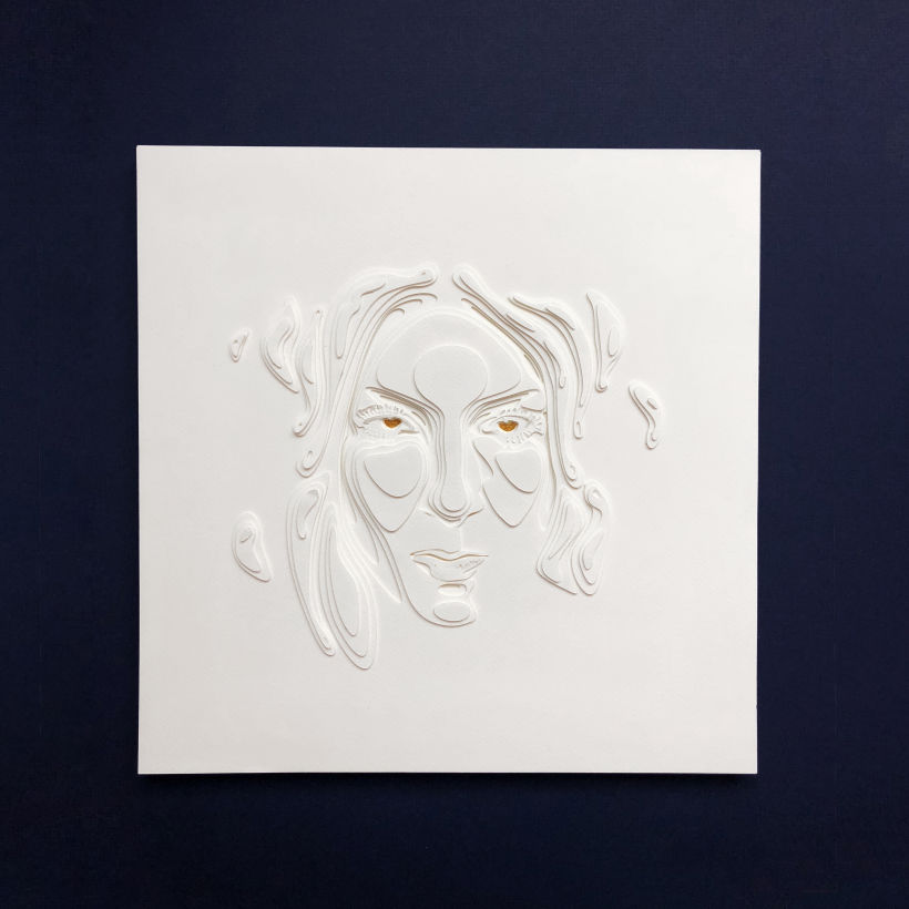 Mirada, 2018 Composición tridimensional en capas de papel  50 x 50 cm
