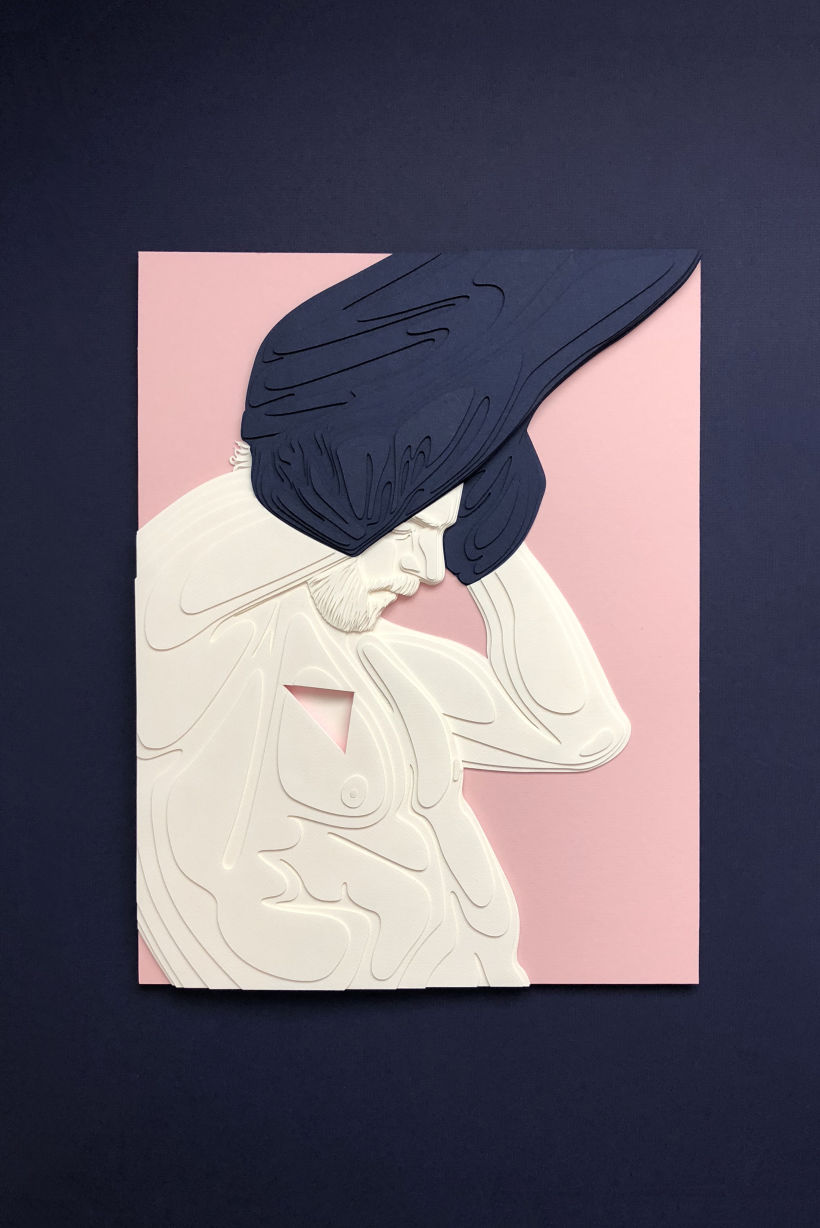 Identidad I, 2018 Composición tridimensional en capas de papel  80 x 55 cm