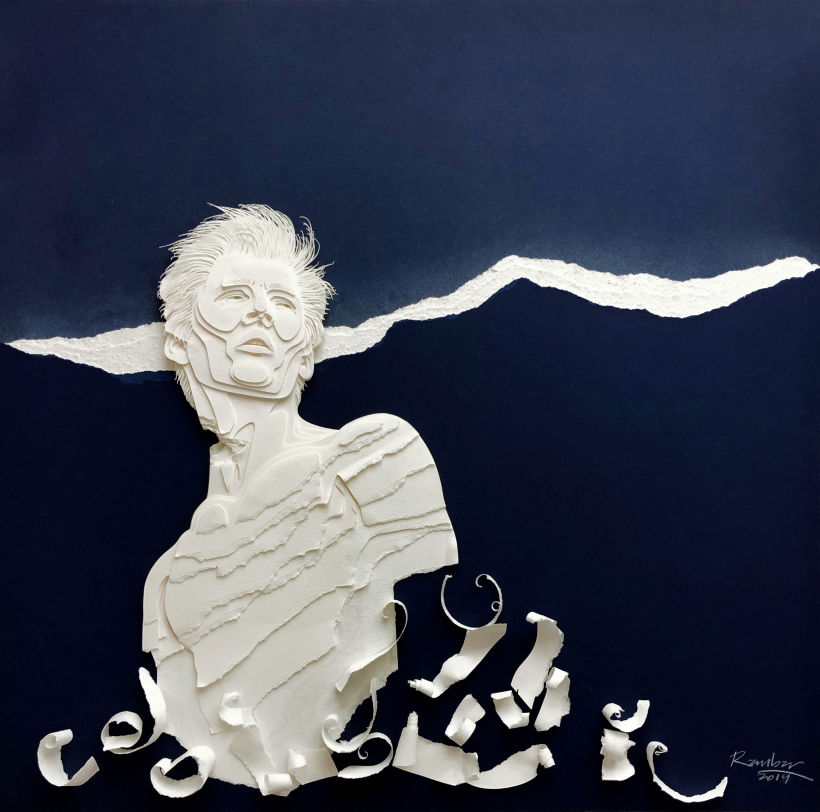 Torn, 2019 Composición tridimensional en capas de papel y acuarela 50 x 50 cm