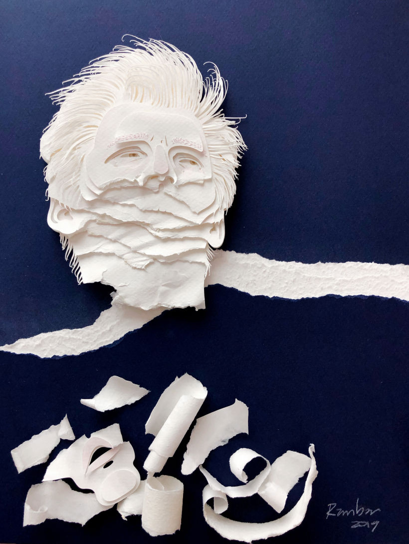 Torn, 2019 Composición tridimensional en capas de papel y acuarela 26 x 35 cm
