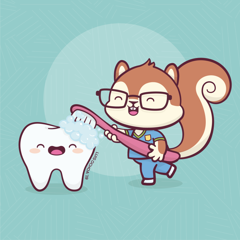 Este es mi propuesta para una mascota para una clínica denta