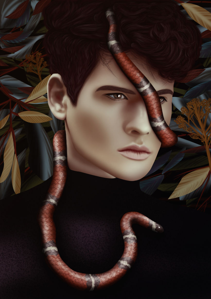 Snaked (ilustración digital).