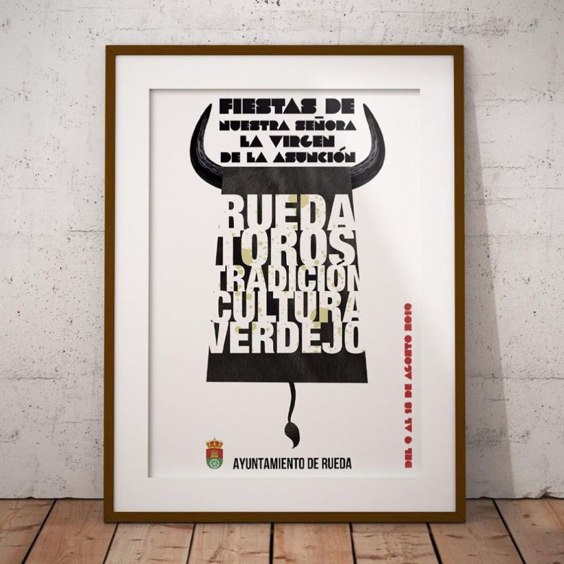 Cartel publicitario para anunciar las Fiestas de Ntra Sra La Virgen de la Asunción, Rueda Valladolid 0