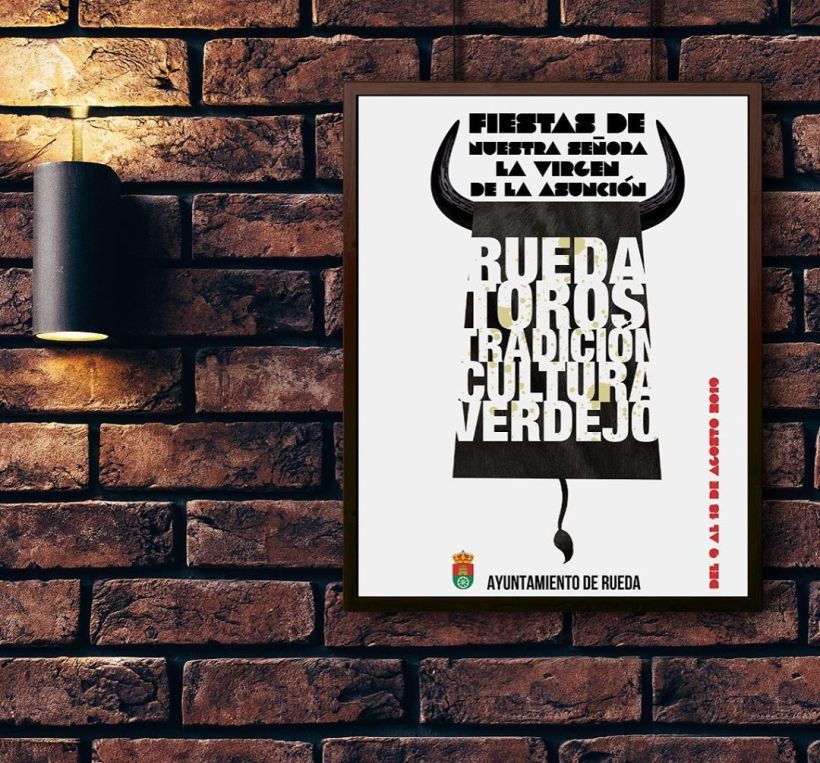 Cartel publicitario para anunciar las Fiestas de Ntra Sra La Virgen de la Asunción, Rueda Valladolid 1