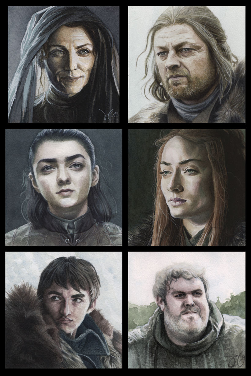 Mini retratos acuarela - Game of Thrones 1