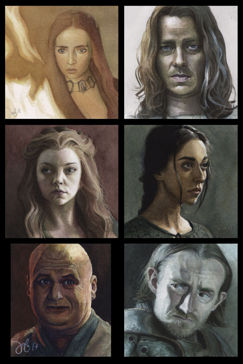 Mini retratos acuarela - Game of Thrones 3