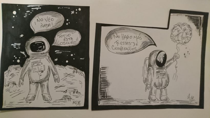 Siempre me gustaron los astronautas, y estos fueron los primeros bocetos que hice. 