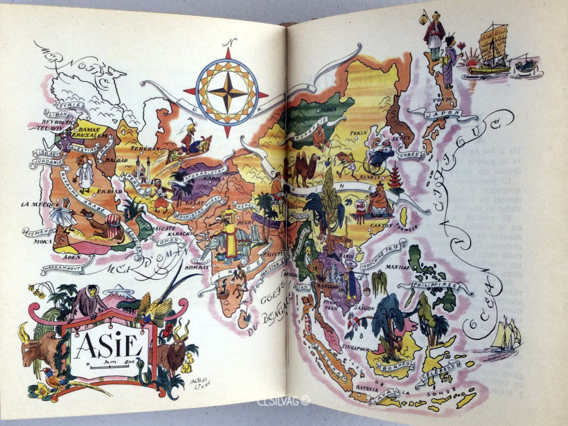 Mapa ilustrado del Continente Asiático