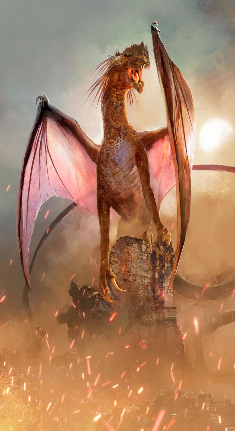 Arte conceptual para la versión femenina del dragón, una de las imágenes incluidas en "Lord Of Kingdoms"