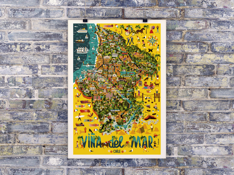 Mapa Ilustrado de la comuna de Viña del Mar - Chile