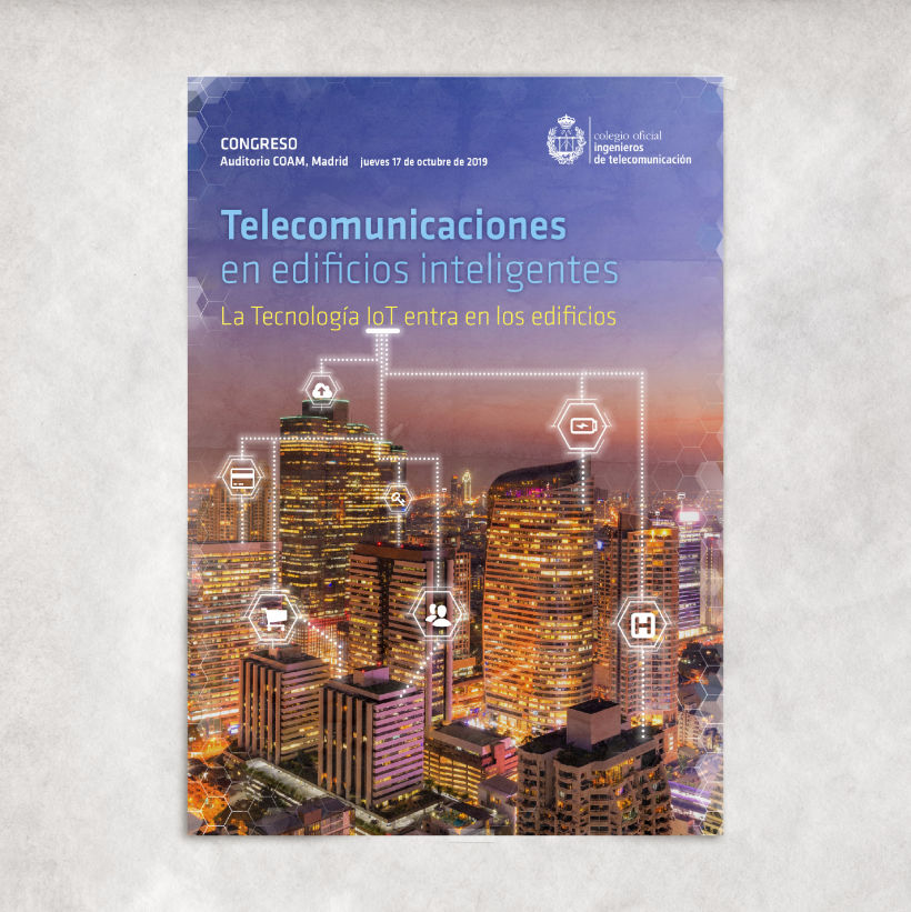 Diseño de cartel y gráfica para el congreso "Telecomunicaciones en Edificios Inteligentes" 0