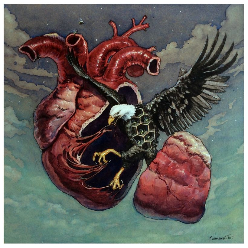 Para ser águila real, devora tu corazón / Ilustración con acuarela