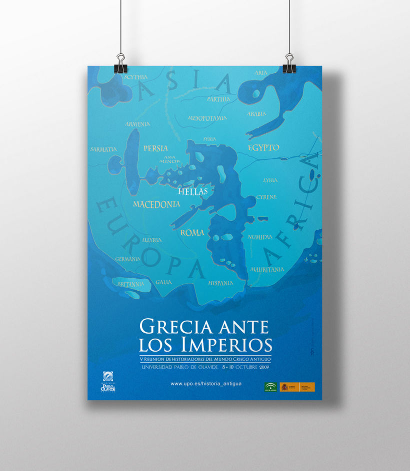 Diseño de cartel para la V Reunión de Historiadores del Mundo Griego Antiguo "Grecia Ante los Imperios"