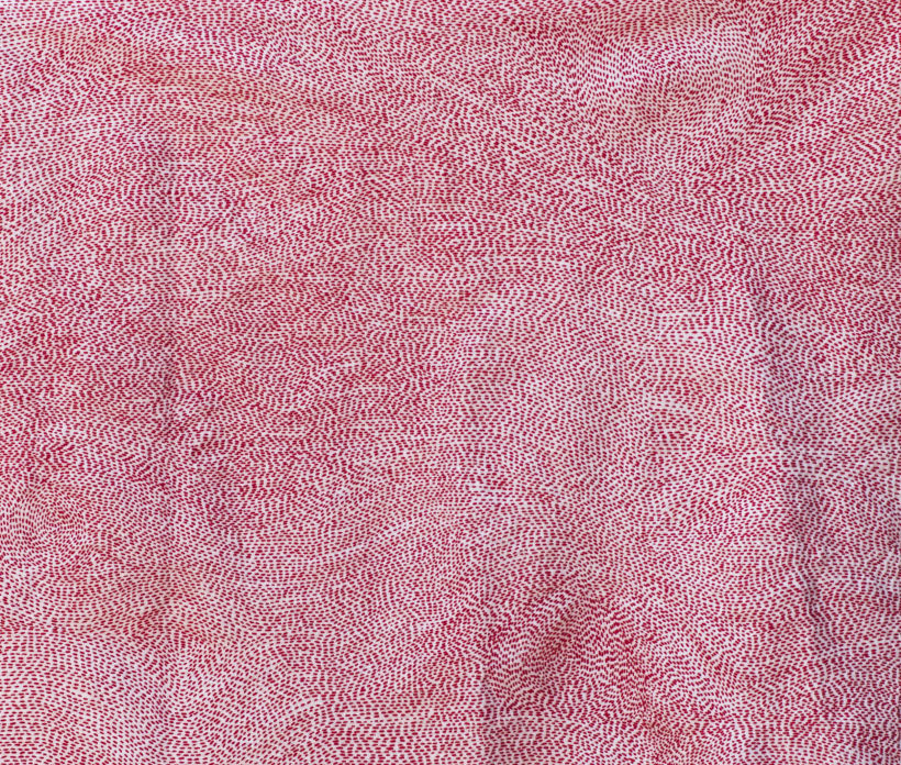 CAMINOS/  Bordado a mano con hilo de algodón sobre lienzo de lino / 67 x 57 cm/