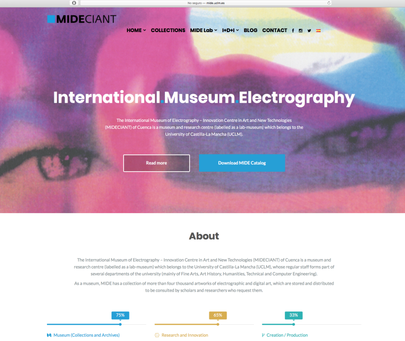 Diseño y creación web Museo Internacional de Electropografía. MIDECIANT 0