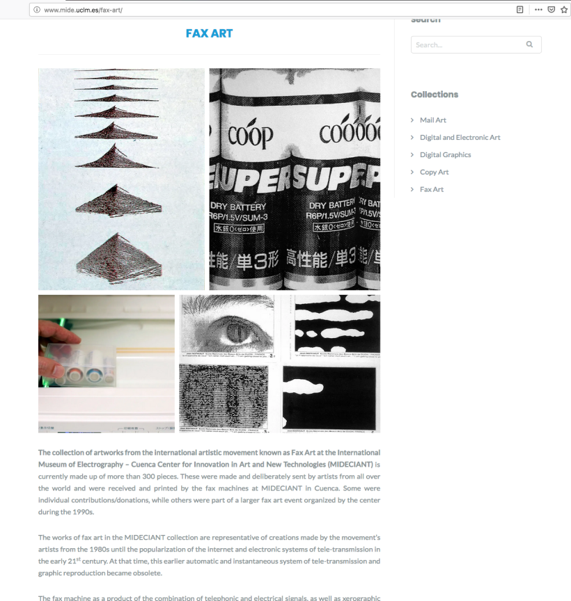 Diseño y creación web Museo Internacional de Electropografía. MIDECIANT 9