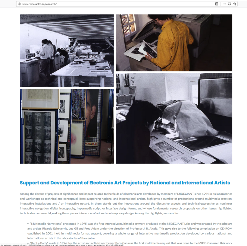 Diseño y creación web Museo Internacional de Electropografía. MIDECIANT 13
