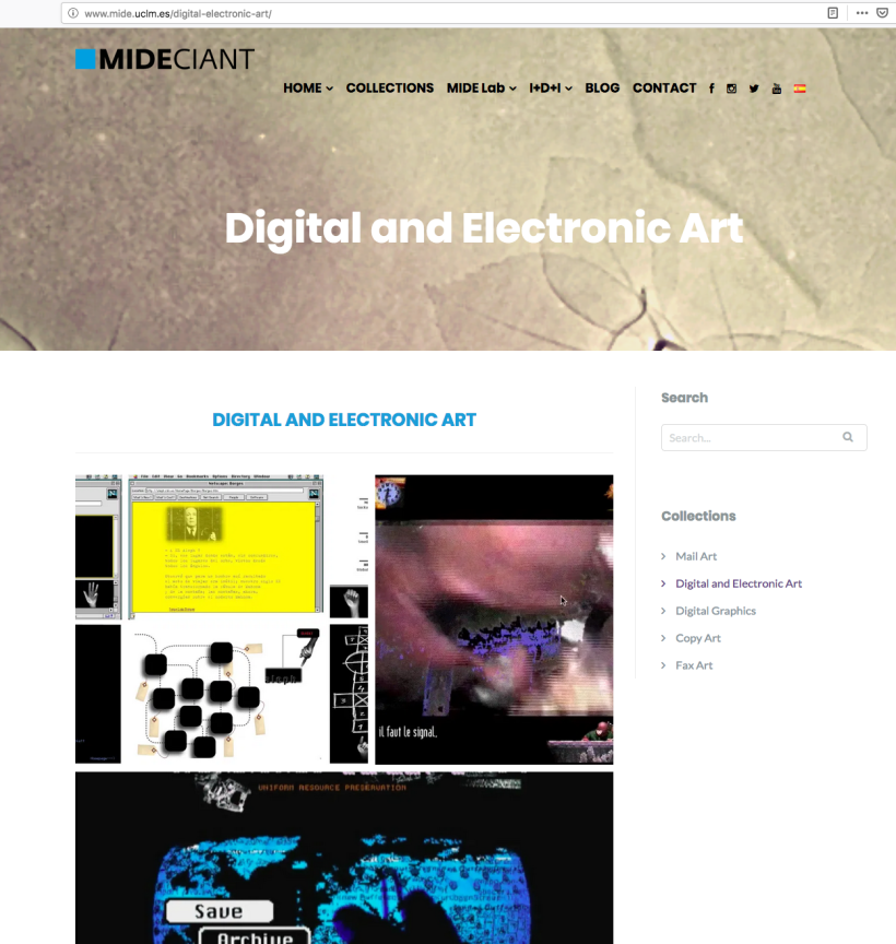 Diseño y creación web Museo Internacional de Electropografía. MIDECIANT 4