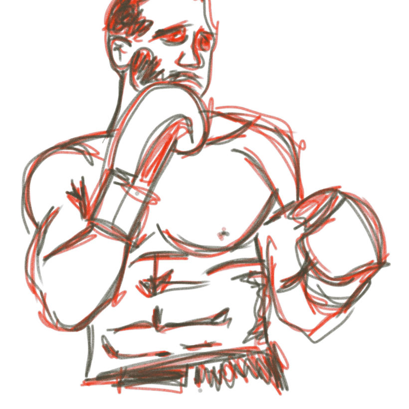Sketch based on Jake Gyllenhaal's Southpaw using Adobe Sketch on a stupid iPad mini and my finger!!! :-/