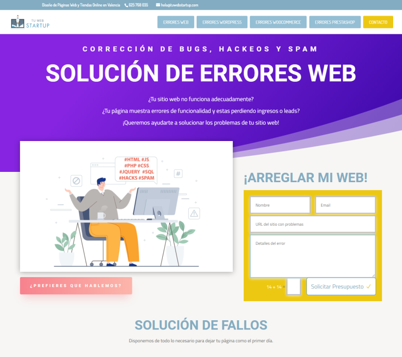 SOLUCIÓN DE ERRORES WEB 0