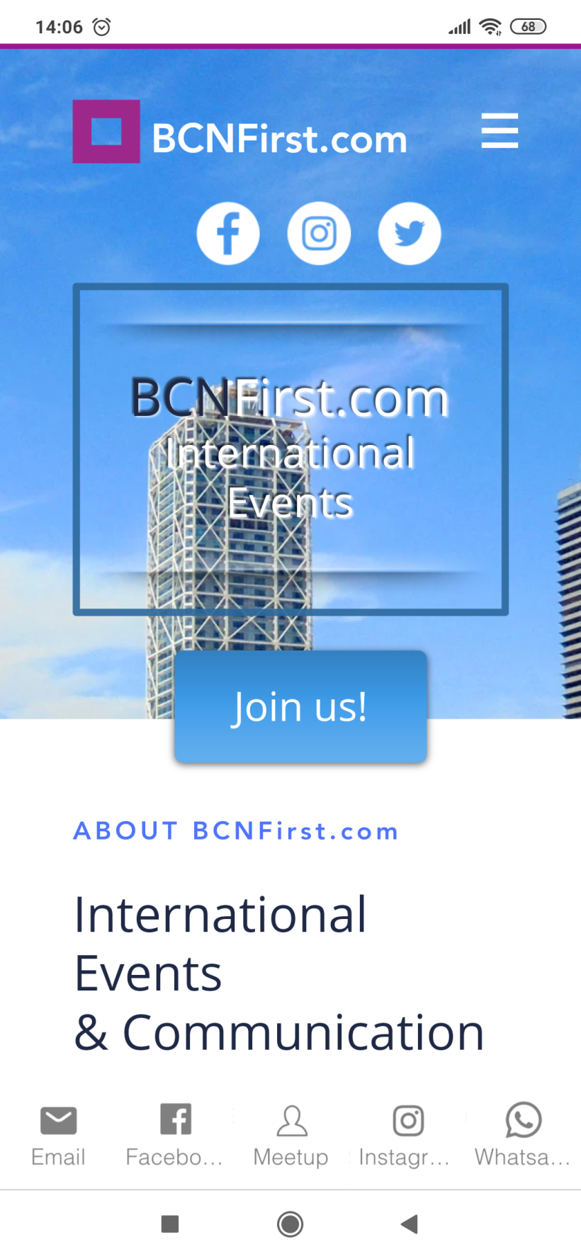 BCNFirst.com for Mobile Devices and Social Networks