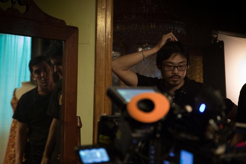 Jiajie Yu Yan, durante el rodaje de Xiao Xian (cortesía del director)